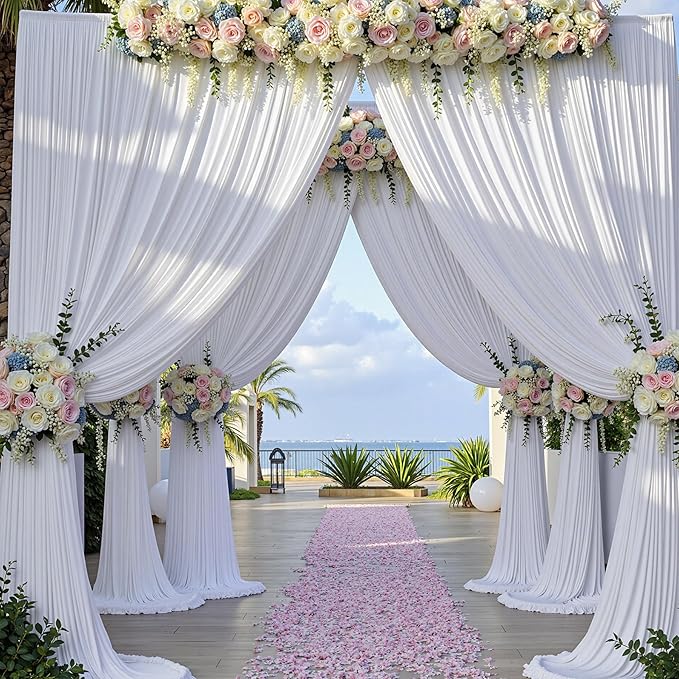 10ft x 15ft White Wrinkle Free Backdrop Curtains - Image 7