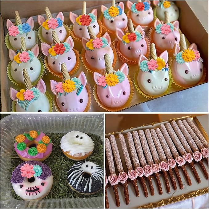 2 Pcs Flower Silicone Molds, Fondant Cake Flower Mold Silicone Polymer Clay - Image 2