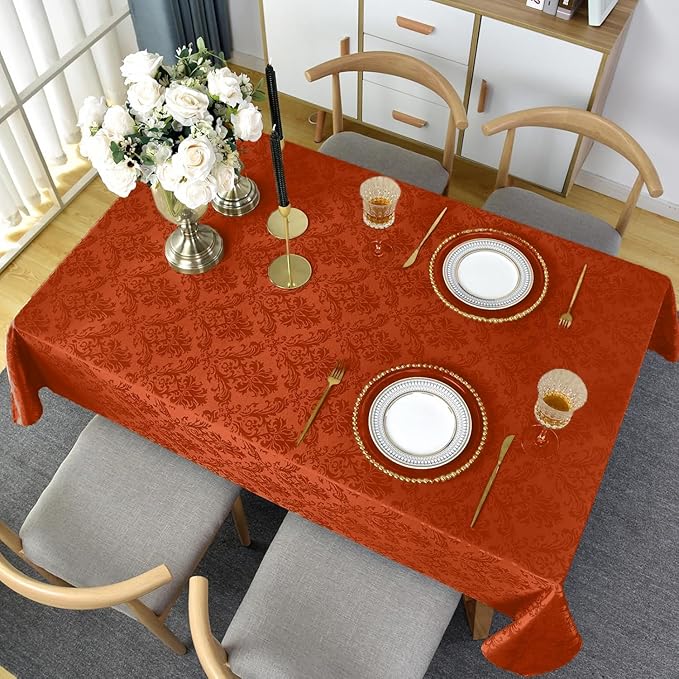SASTYBALE Jacquard Rectangle Tablecloth, Rusty Spill-Proof Wrinkle Resistant - Image 3