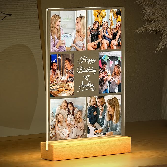 Custom Picture Frames with Photo, Personalized Collage Picture Frame with Night - Image 2