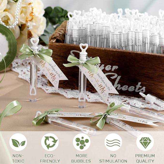 405 Pcs Wedding Bubbles Wands Set Include Heart Bubble Wands Bubbles Send Off - Image 5