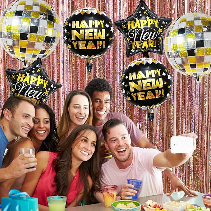 Happy New Year Balloons, Self-Sealing Foil Balloons - Image 7