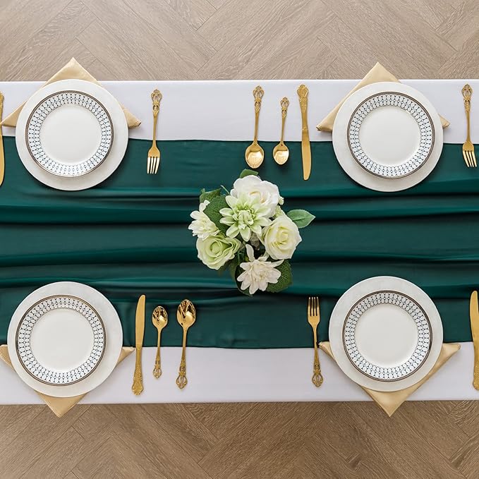 12Pack 9ft Chiffon Table Runner 14x108 Inch Sheer Romantic Table Runner - Image 3