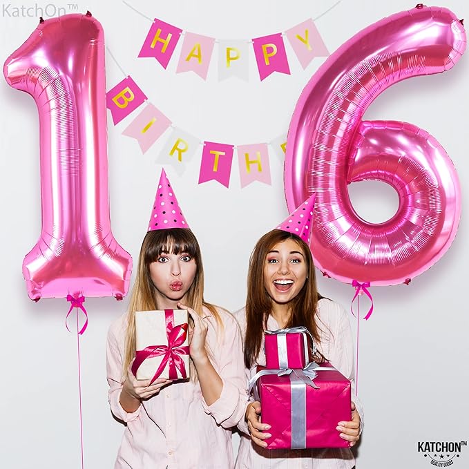 KatchOn, Hot Pink 16 Balloon Numbers - Image 3