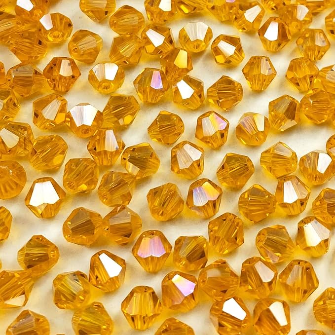 400pcs 4mm Bicone Crystal Glass Beads Loose Spacer Beads Faceted Craft Beads by LIMAOLLY