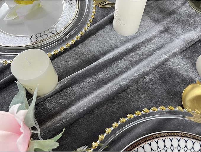 Luxurious Velvet Table Runner, 10ft Wedding Reception Decorations, 20x120inch - Image 6