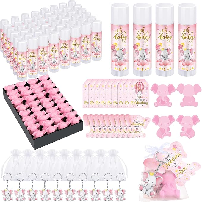 288 Baby Shower Favors Baby Shower Gifts Bulk Lip Balms Soaps Keychains Organza by Dansib