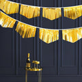 Gold Tassel Banner Double Sided Metallic Fabric Pennant Bunting Flag Garland by pinkblume