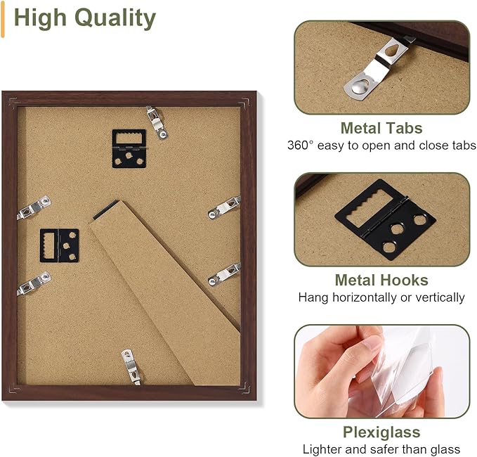 Vittanly 8x10 Collage Picture Frame, Displays 2Pcs 4x6 Pictures - Image 6