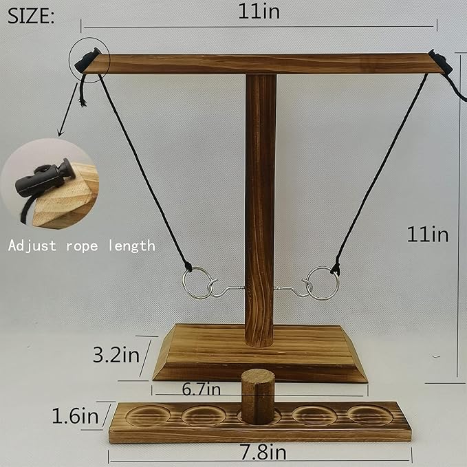 Ring Toss Game for Kids and Adults, Large Base Hook and Ring Game, - Image 6