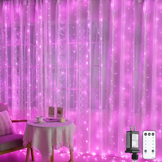 JMEXSUSS 300 LED Curtain Lights Plug in by JMEXSUSS