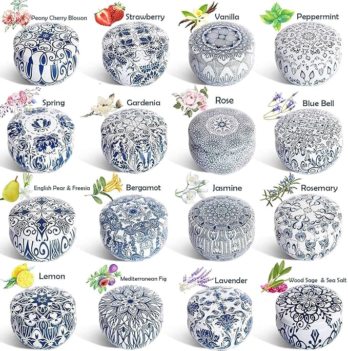 Scented Candles Gifts Set 16 Pack Soy Wax Travel Tin Jar Candles - Image 2