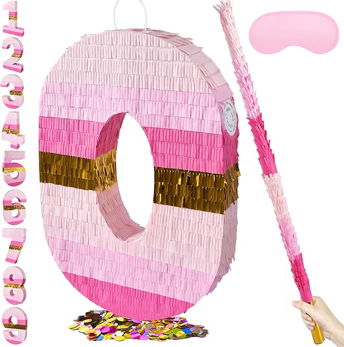 PCFING 20 Inch Number 0 Piñata Pink Gold by PCFING