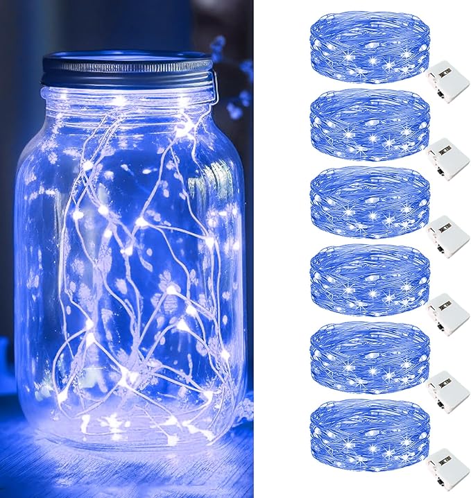 kolpop 6 Pack LED Fairy Lights Battery Operated, Mini Twinkle String Lights by kolpop