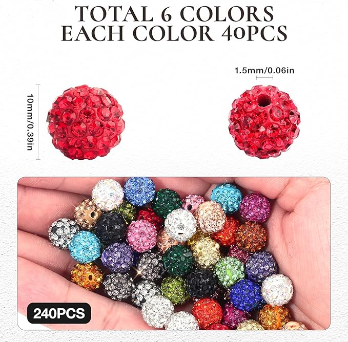 240pcs 24 Colors Rhinestone Beads - Image 3