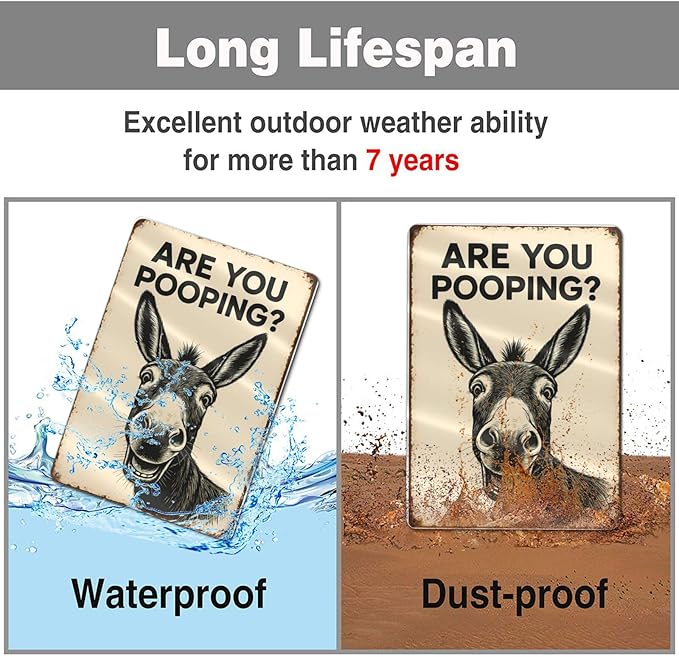 Funny Donkey Bathroom Sign - Image 7