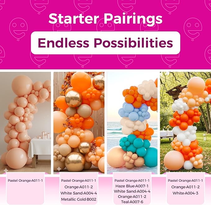 Bezente Pastel Orange Latex Party Balloons - Image 4