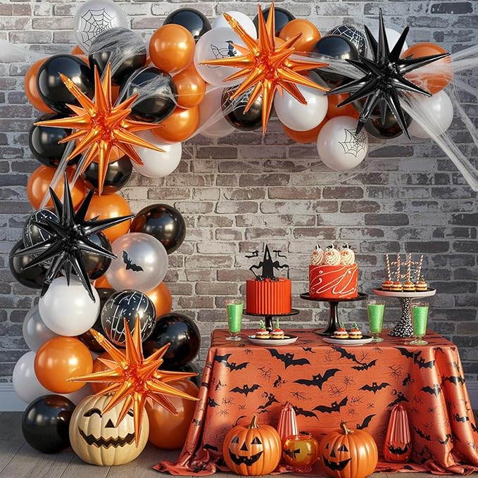 Black Orange Star Balloons - Image 5