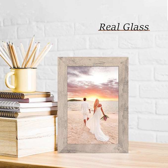 6x9 Picture Frame Set of 4, Smoke Gray Frame - Image 3