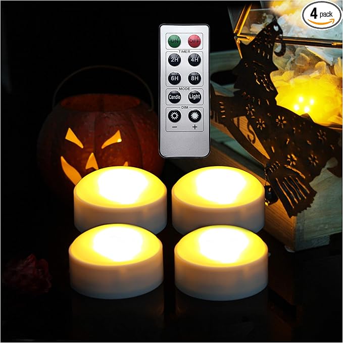 LED Pumpkin Lights with Remote and Timer, Battery Operated Bright Flickering by QIDEA