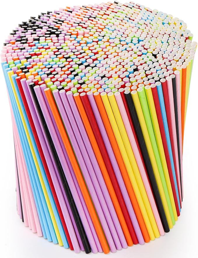 DEAYOU 800 PCS Paper Drinking Straws, Disposable Paper Straws by DEAYOU
