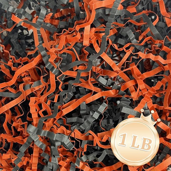 1 LB Black Orange Crinkle Cut Paper Shred Filler Great by Zankubom