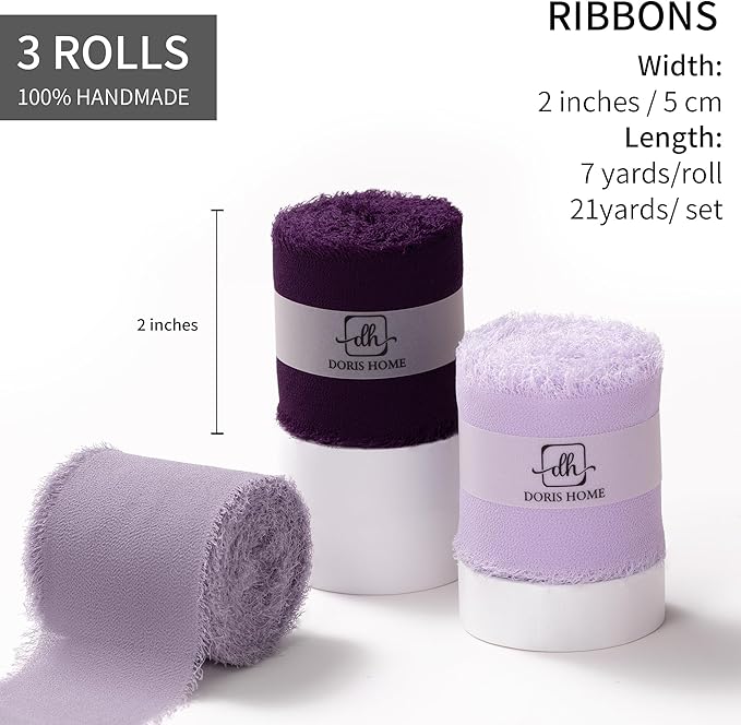 DORIS HOME 2" x21Yd Chiffon Ribbon - Image 3