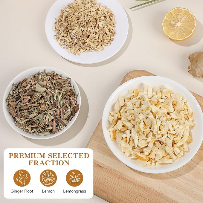 FullChea - Lemon Ginger Tea Bags, 50 Teabags - Pleasantly Spicy & Warming - - Image 4