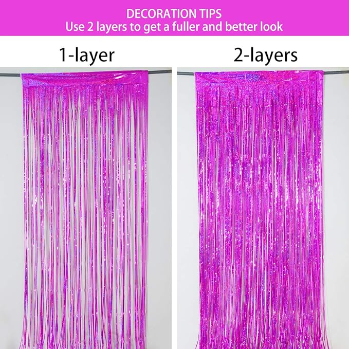 Valentine Backdrop Foil Fringe Curtains Party Decorations - Image 7