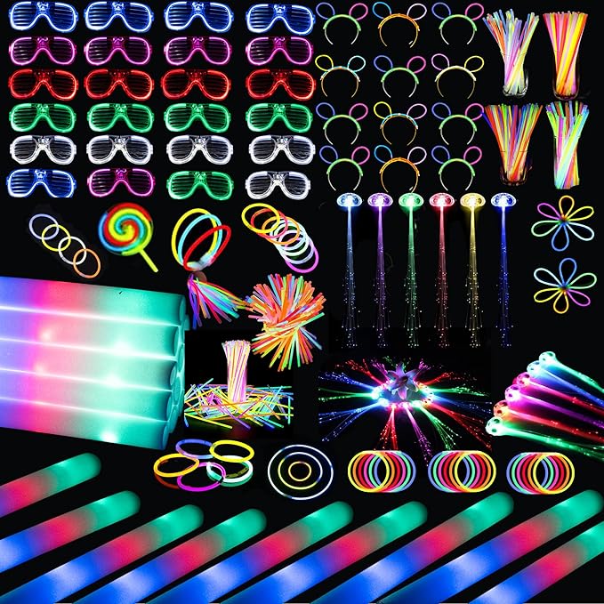 272 PCs Glow Party Supplies, 24 Foam Glow Sticks, 24 LED Glasses and 200 Glow by FaithSooc
