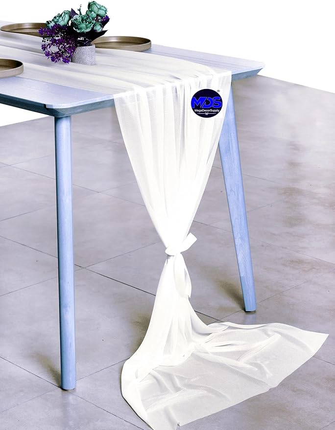 MDS 2 Pack 14ft Chiffon Table Runner 29 x 170 Inches Sheer Wedding Runner - Image 5