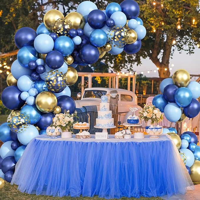Blue Balloon Arch Kit 107Pcs Navy Blue Gold Balloons Garland Kit - Image 7