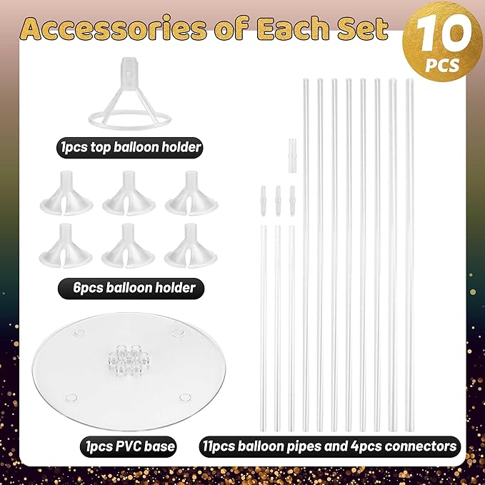 JOYYPOP 10 Sets Balloon Stand Kit, Balloon Sticks - Image 3