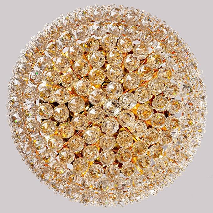 11-Lights Golden Finish Classic Empire Style K9 Crystal Chandelier Ceiling Light - Image 5