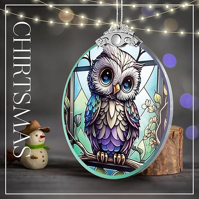 Stained Glass Effections, Christmas Tree 4 Inch Acrylic Ornament Art, Christmas - Image 3