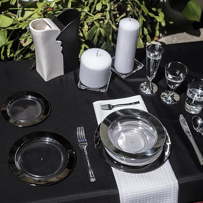 sancua 6 Pack Black Tablecloth 90 x 132 Inch - Image 9