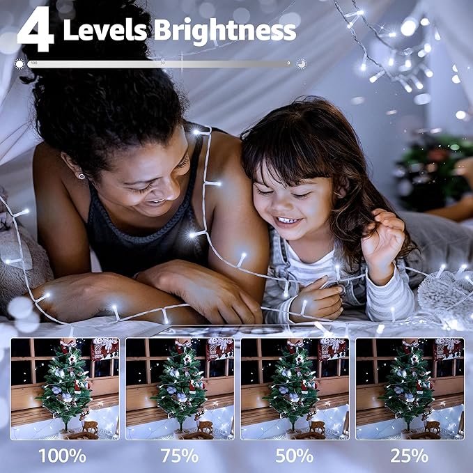 1000 LED 328 FT Christmas Light Outdoor, 8 Lighting Modes White String Lights - Image 6