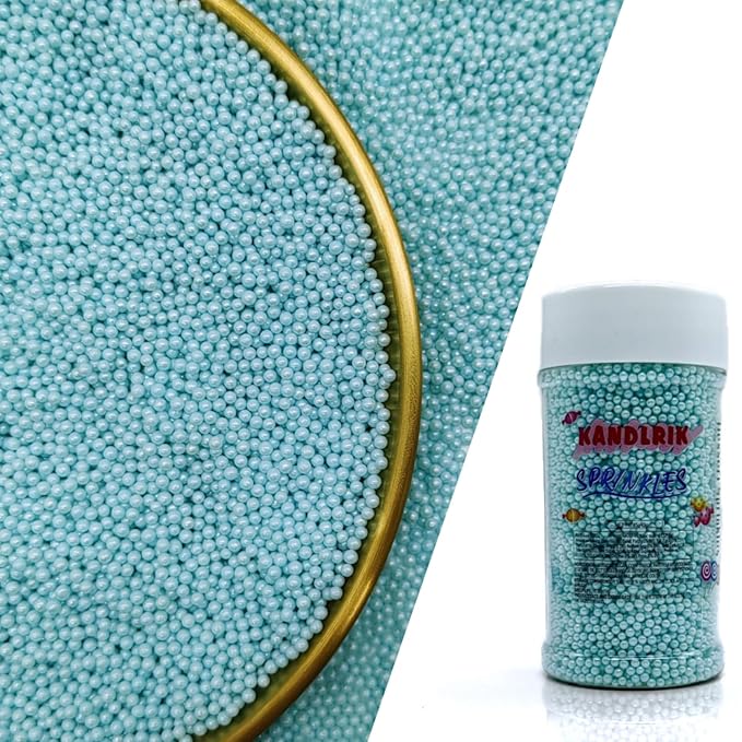 Edible Light Blue Pearl Sugar Sprinkles Candy 2mm Mini Pearls Cake Decorations by KandlrikMagicSprinkles