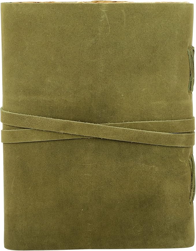 Leather Journal with Lined and Unlined Deckle Edge Paper 8x6 inch and Vintage - Image 4