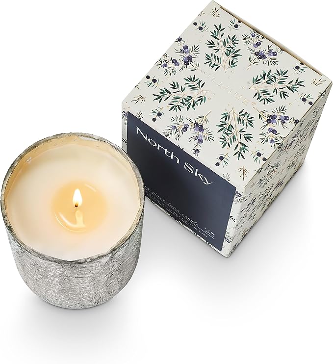 ILLUME Small Boxed Crackle Glass Candle, North Sky - Image 6