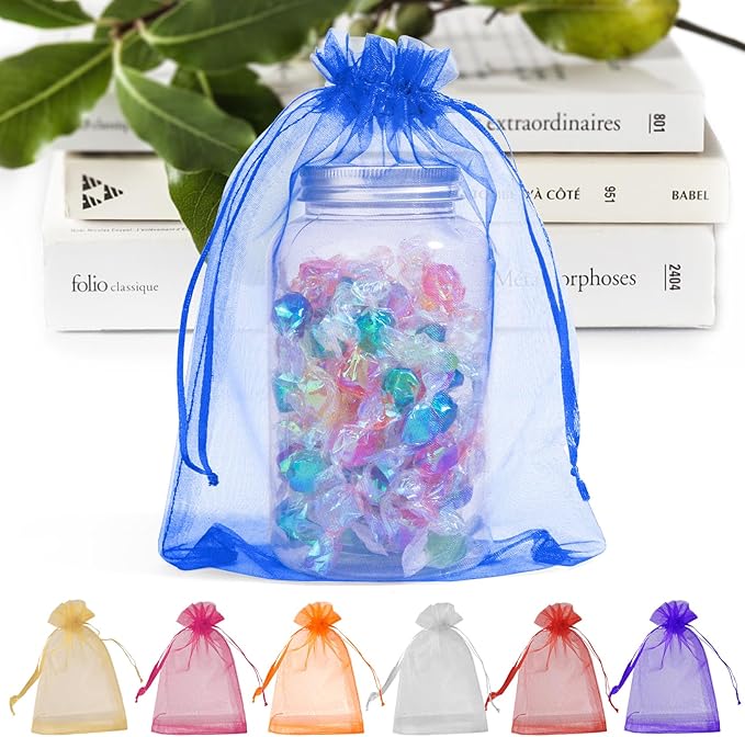 ANZNKU 100 Pack Organza Bags 6x9 Inch, Jewelry Pouches Mesh Bag Drawstring by ANZNKU