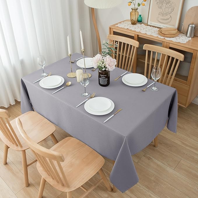 Biscaynebay Textured Fabric Tablecloths 52x70 Inches Rectangular, Wedding and - Image 8