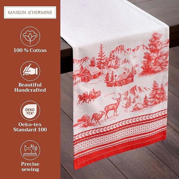 Maison d' Hermine Table Runner 100% Cotton Single Layer Table Runners 72 inches - Image 2