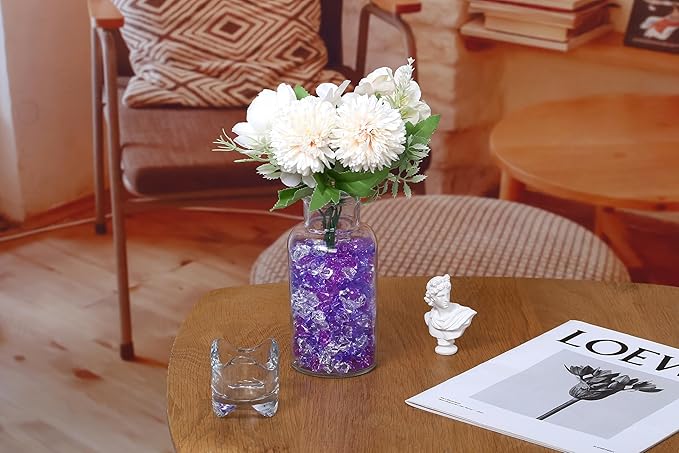 LAIDANLA 500PCS Mixed Purple Acrylic Gems Vase Fillers Fake Ice Cubes Plastic - Image 2