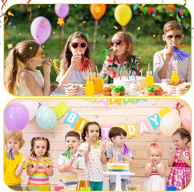 24 Pack Metallic Fringe Party Blowers - Image 2