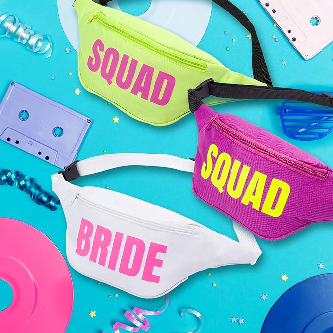 Bachelorette 80s Fanny Pack Set | 18 Pack | 1 Bride Fanny Pack and 17 Squad - Image 8