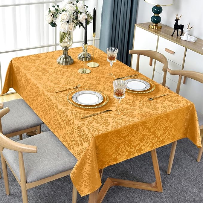 SASTYBALE Fall Jacquard Tablecloth Square 52 x 52 Inch, Spill Proof Washable - Image 3
