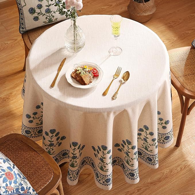 patdrea Designer Blue Small Tablecloth - Image 3