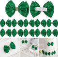 Hunter Green Ribbon Bows 4'' Premade Satin Bow, Gift Bows by LiBongTa