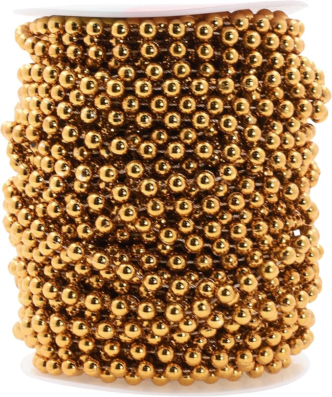 Mandala Crafts 6mm Faux Dark Gold Pearl Beads Roll by MandalaCrafts